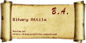 Bihary Attila névjegykártya